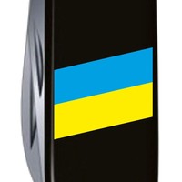 Комплект Ніж Victorinox HUNTSMAN UKRAINE 1.3713.3_T1100u + Чохол із ліхтариком Police